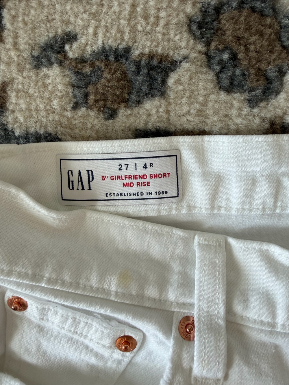 GAP White Mid-Rise Girlfriend Chinos